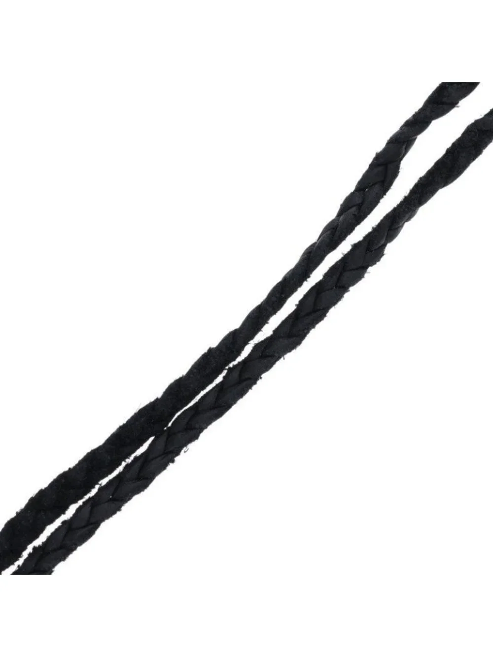 Chrome Hearts Leather Braid Scroll Blade Silver Necklace